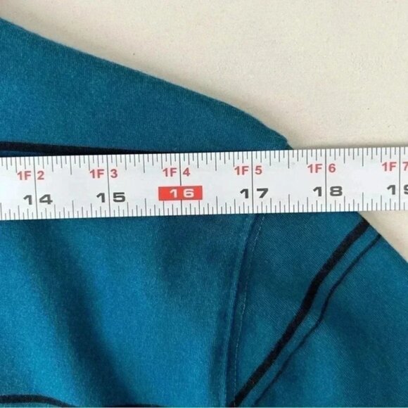 AdiXion Mens Polo Shirt Short Sleeves Green with Black Stripes Size Medium - Picture 10 of 13